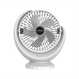 1pc, Mini ventilatore USB Ventilatore di ricarica da tavolo per dormitorio piccolo, per scrivania, Ventilatore silenzioso di lunga durata per studenti con vento forte, Essenziale per l'estate, Piccolo elettrodomestico