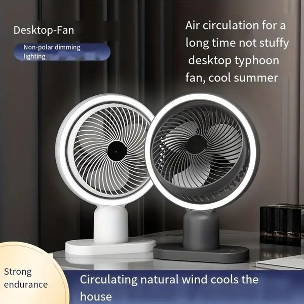 1pc, USB Mini New Desktop Small Fan with Light, Portable Charging Large Wind Power USB Household Desktop Fan, Summer Essential, Travel Essential, Small Appliance