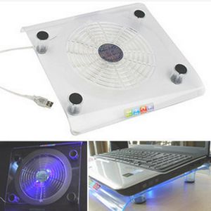 1pc USB Notebook Koeler Blauw LED Licht Heatsink Laptop PC Base Computer Cooling Pad Heat Dissipation Bracket willekeurige kleur