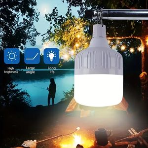 Bombilla LED de emergencia recargable por USB, esencial para acampar al aire libre, barbacoa, puestos, pesca, 1 ud.
