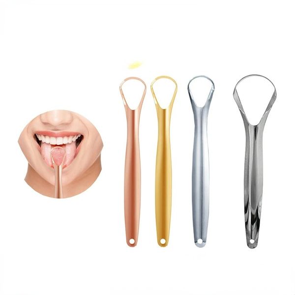 Raspador de lengua útil de acero inoxidable, limpiador de lengua Oral, cepillo médico para la boca, máquina reutilizable para respirar fresco, 1 ud.