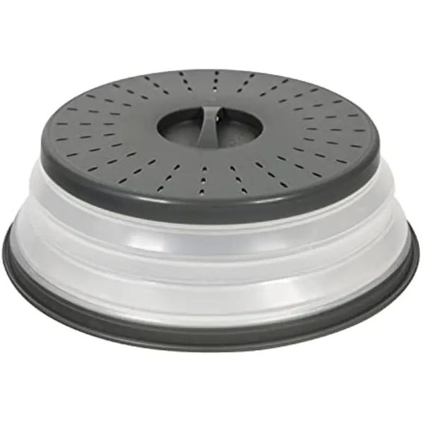 1 pieza de cubierta de microondas mediana plegable con ventilación - Colador de protección contra salpicaduras Gadget de cocina para preparación de comidas, apto para lavavajillas, plástico de silicona sin BPA