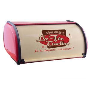 1 PC Caja de pan vintage Bin Rollup Top Cajas de bocadillos de hierro de pan con recubrimiento de polvo pequeño para la decoración del hogar de la cocina 231221