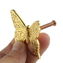 1pc Poignée de papillon vintage avec vis Simulate Insect Pull alliage bouton 4.3 * 3,9 cm Gol