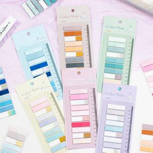 1Pc Vintage Morandi Kleuren Index Sticky Notes Memo Pad Transparant Waterdicht Kleur N Times Kantoorbenodigdheden Supply