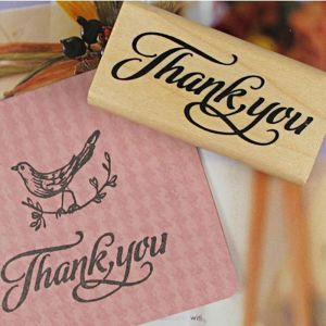 1pc Vintage Style Thank You Wood Rubber Tampons DIY Gift Stamp for Scrapbooking Photo Album Decoration