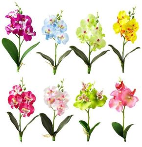 1 pieza de flores artificiales de orquídeas y mariposas de colores vivos, arreglos florales falsos que no se decoloran, para jardín, boda, fiesta DIY, decoración de escritorio para el hogar 13813693