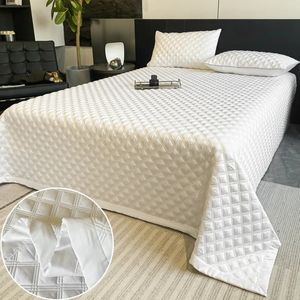 1 colcha blanca para cama de 150x230, Sábana acolchada, funda de cama de estilo Simple, colchas tamaño Queen, funda de almohada, necesita pedido 240202