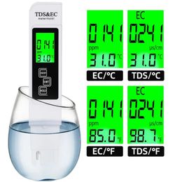 1 pc witte digitale waterkwaliteit tester TDS EC -meterbereik 0 tot 9990 multifunctionele waterzuiverheidstemperatuur Temperatuur PPM Tester