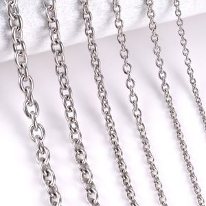 1Pc largeur largeur 2mm en acier inoxydable croix O chaîne collier pour femmes hommes bijoux à bricoler soi-même mince Bracelet collier