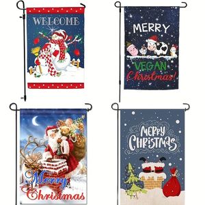 1pc, Winter Welcome Snowman Garden Flag - Double Face Outdoor Yard Decor, Snowmen Design 12 X 18 Pouces In