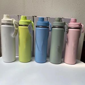 Botellas de agua deportivas aisladas lu710ML con logotipo, acero inoxidable, titanio puro, tazas portátiles a prueba de fugas para exteriores, ks613, 1 ud.