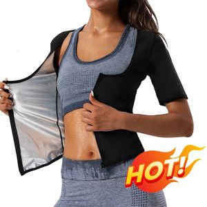 1 ST vrouwen sauna vest sport shirt compressie tank top met ritssluiting warmte taille training apparaat en lichaam vormgeven fitness riem 231025