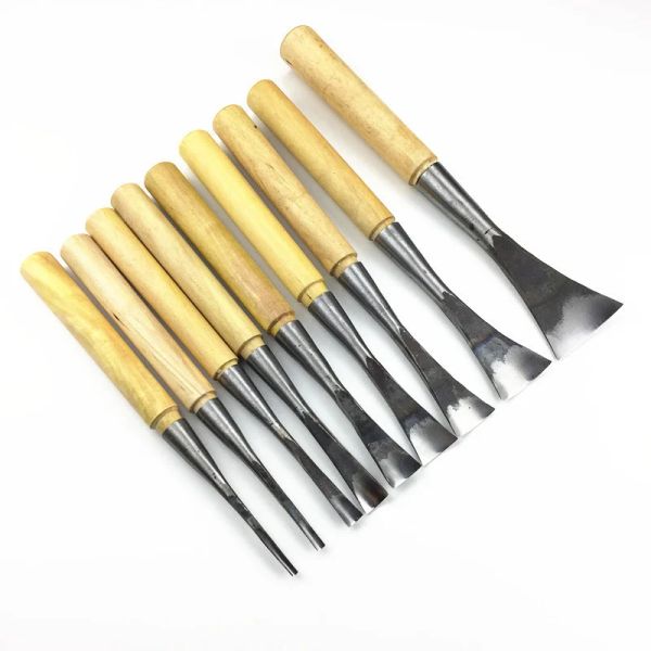 1PC Wood Carving Chisel Set Flat Blade Edge Round Woodworking Graving Couteau Hobby Art Artisan
