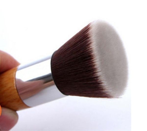 1 pc manche en bois pinceau à dessus plat tampon pinceaux de maquillage cosmétique fard à paupières fond de teint poudre correcteur pinceau outil de maquillage de base 7639846