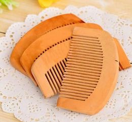 100pcs peigne en bois Health Natural Health peach Wood Anti-statique Soins de santé Beard peigne Pocket Petites peignes de la brosse à cheveux masseur outil de coiffure