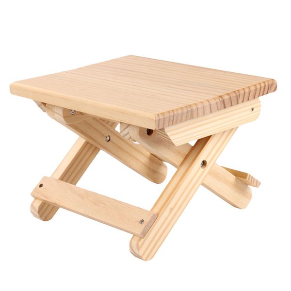 1 PC Taboret plegable de madera taburete plegable de madera silla de pesca al aire libre taburete para uso al aire libre y interior (amarillo claro)