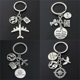 1 pc Wereldkaart Charman Airplane Key Chains, ongeacht waar hangende ring voor reisjowery Freedom Gift Traveler 240425