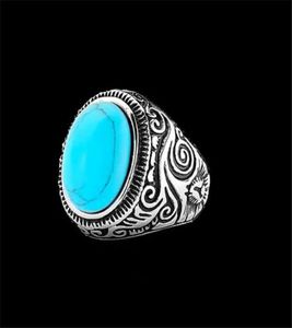 1pc anneau d'œil bleu noir dans le monde 316l en acier inoxydable hommes garçons bijoux bijoux en pierre anneau 1347414