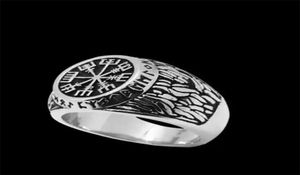 1 unidad de anillo de vikingos de plata dorada en todo el mundo, banda de acero inoxidable 316L, joyería de moda para fiesta, anillo Punk fresco 45651659352447