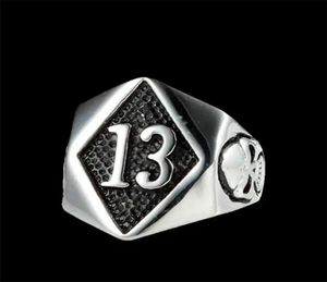 1PC Worldwide Lucky Luc Ring 316L Bandon de groupe en acier inoxydable bijoux de mode Numéro 13 Ring8414823