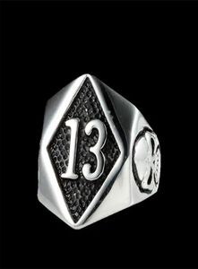 1PC Worldwide Lucky Luc Ring 316L Bands en acier inoxydable Party Bijoux Numéro 13 Ring2600750