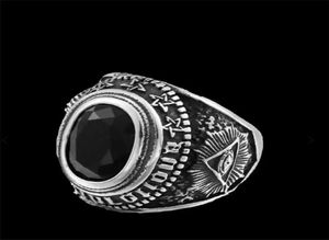 1pc Ring de croiseur maritime dans le monde 316l Band en acier inoxydable Fashion Jewelry Eye Stone Ring5104910