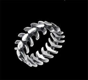 1pc anneau de colonne vertébrale mondiale 316l groupe en acier inoxydable bijoux bijoux de poisson cool