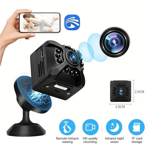 Caméra 1pc X5 1080P, mini caméra Wifi, caméra de surveillance de sécurité à domicile sans fil à vision nocturne, moniteur à distance, mini caméscopes Wifi