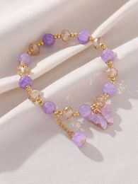 1pc Y2K Style jeune animé coloré acrylique papillon élastique Bracelet de perles pour les femmes