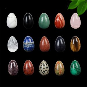 1 unidad de huevo Yoni, piedras naturales, huevos masajeadores, punto azul, Jade, pulido a mano, decoración curativa, regalo, Mini adorno de cristal de cuarzo