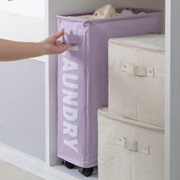 Canasta de lavandería sucia de 1 por ciento para el baño Organizador de almacenamiento de ropa estrecha Organizador de yoga con Pul 240510