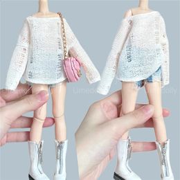 1PCS 1/6 BJD Poppen Mode Holle Gebreide Kiel/Denim Shorts Kleding voor Blyth Pop Accessoires Speelgoed 240202