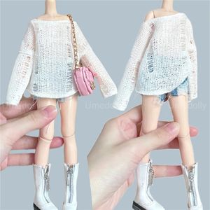 1PCS 1/6 BJD Poppen Mode Holle Gebreide Kiel/Denim Shorts Kleding voor Blyth Pop Accessoires Speelgoed 240301