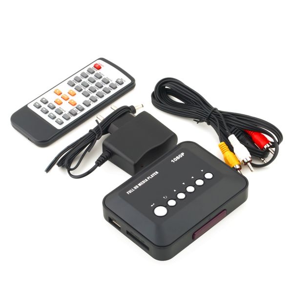 Livraison gratuite 1 pièces 1080P HD SD/MMC TV vidéos SD MMC RMVB MP3 Multi TV USB H-DM-I lecteur multimédia boîte en gros