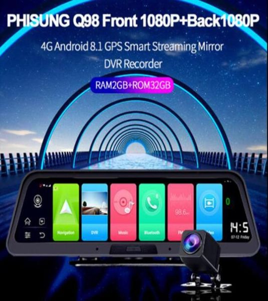 1pcs 10inch 4G Enregistreur de conduite vidéo Video Camera arrière Merroir de rétroviseur DVR Android 81 GPS Registraire WiFi 2 32G FHD 1080P6857489
