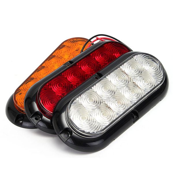 1 pièces 12v 10led 6 ovale led camion remorque arrêt tourner frein feu arrière lumière chauffante 238P