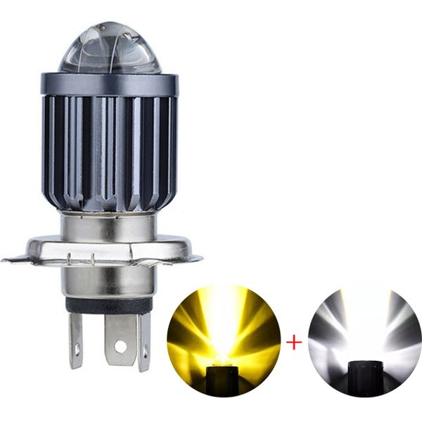 1 pièce 12V H4, éclairage de haute qualité, phare de moto 6000K + 3000K, intégration de la température de couleur, adapté à la plupart des modèles, faisceau de route super lumineux 10000LM