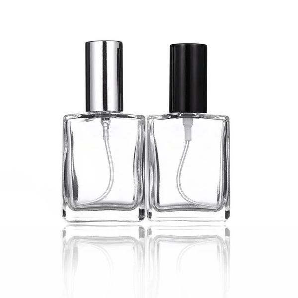 1pcs 15 ml explosif carré plat transparent transparent Parfum Perfume Bouteille en verre vide bouteille divisée