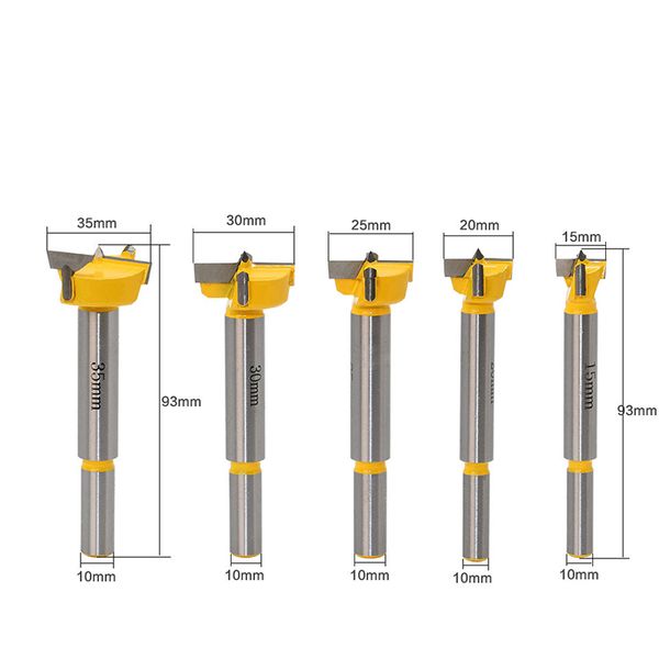 1 por ciento de 15 mm-100 mm Forstner Herramientas de carpintería de madera Bisulación de sierra de sierra Taladro de perforación de vástago redondo de tungsteno de vástago