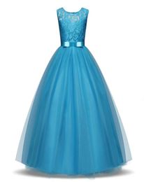 1pcs 2019 filles robe en dentelle 8 couleurs bébé enfants vêtements de marque filles longueur de plancher élégante robe de bal formelle fête bal princesse Dre1521073