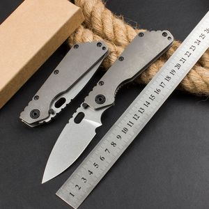 1 Stuks 2024 High End SMF Tactisch Zakmes D2 Drop Point Stone Wash Blade CNC TC4 Titanium Legering Handvat EDC Zakmessen Survival Gereedschap