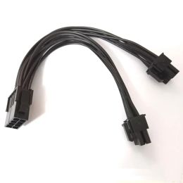 1pcs Tarjeta gráfica de 20 cm 8 pin hembra a 2/8p (6+2) Extención de pasador Cable de alimentación Male PCIe PCI Express 4 líneas Conector de cable