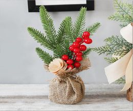 1 stcs 25cm kerst mini boomdecoratie desktop sfeer decoratie potten kerstboom katoen chriatmas cadeau decoratie7735864