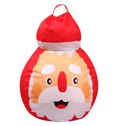 1 Uds 26 pulgadas niños relleno Santa Claus juguete de peluche bolsa de frijol bolsa de lona de Navidad silla de rayas bolsa de almacenamiento de ropa roja