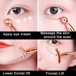 1PCS / 2PCS Metal Eye Cream Applicator Stick, outil de masseur pour le massage facial, réduisez les poches, le visage magique mince
