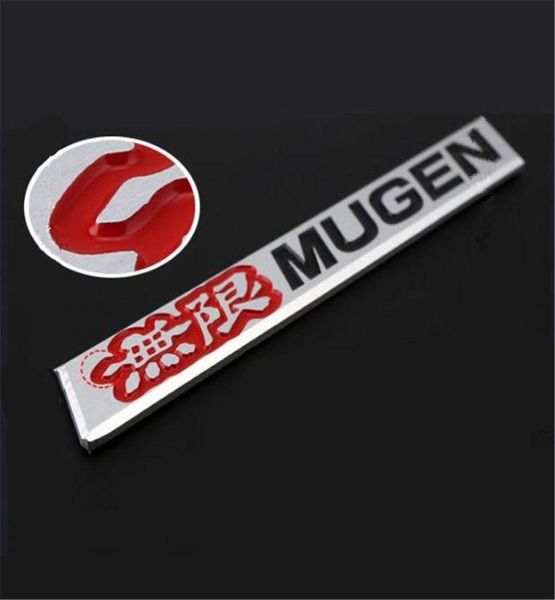 1PCS 3D CAR Autocadge autocollant Aluminium Emblem Decal Mugen Red pour Acura Honda Civic Diy2357390