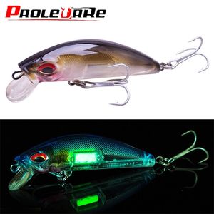 1 Pcs 3D Yeux Lumineux Minnow Leurres De Pêche 7cm 115g Jig Naufrage Wobblers Dur Appât Artificiel Crankbait Nuit De Pêche Pesca 220726