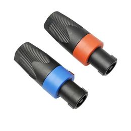 1 stks 4-pin SPEAKON Professionele Luidspreker Audio NL4FC Ohm Plug ABS Shell Blauw Oranje Speaker Link Plug 4-pin Stekker