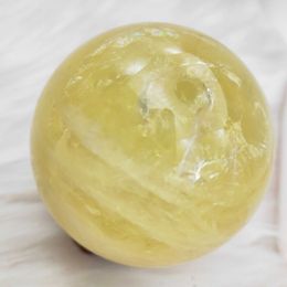 1 stks 5-6 cm citrien stenen bal natuurlijke geel kwarts steen bol kristal fluoriet bal healing edelsteen H1015